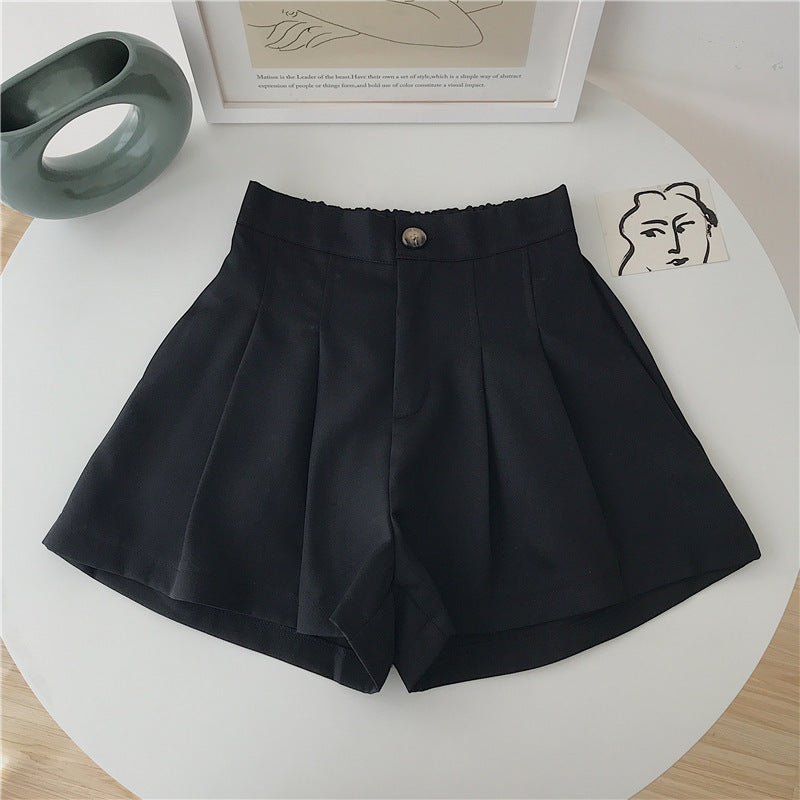 Damen Shorts Faltenwurf Knopf Detail