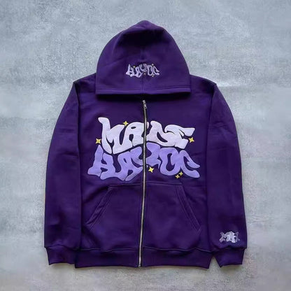 Damen Kapuzenjacke Lässiger Schnitt Graffiti Print Eveloria