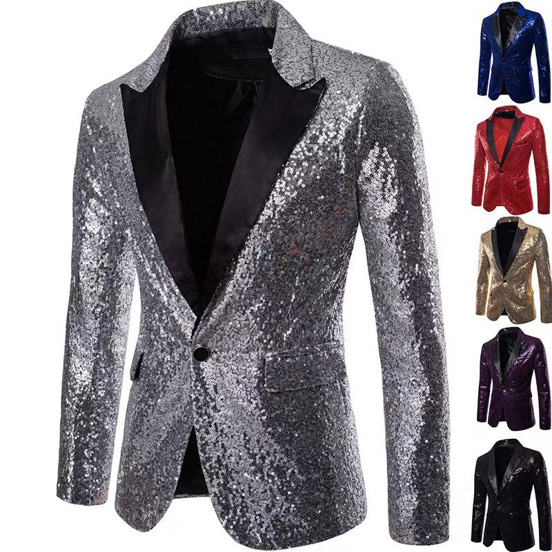 Herren Blazer Pailletten schimmernd Eveloria