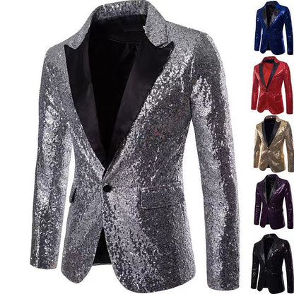 Herren Blazer Pailletten schimmernd Eveloria