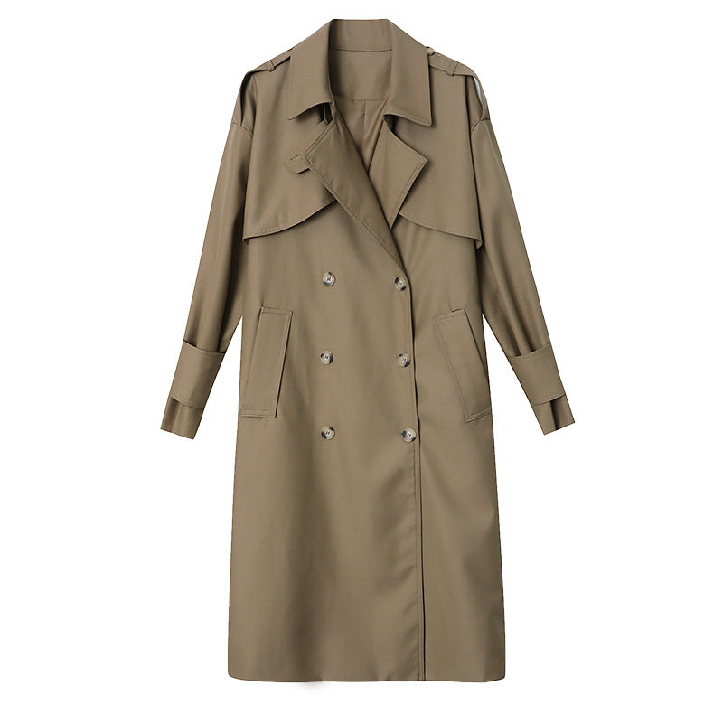 Damen Trenchcoat Klassischer Schnitt Mit Gürtel Beige