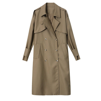 Damen Trenchcoat Klassischer Schnitt Mit Gürtel Beige