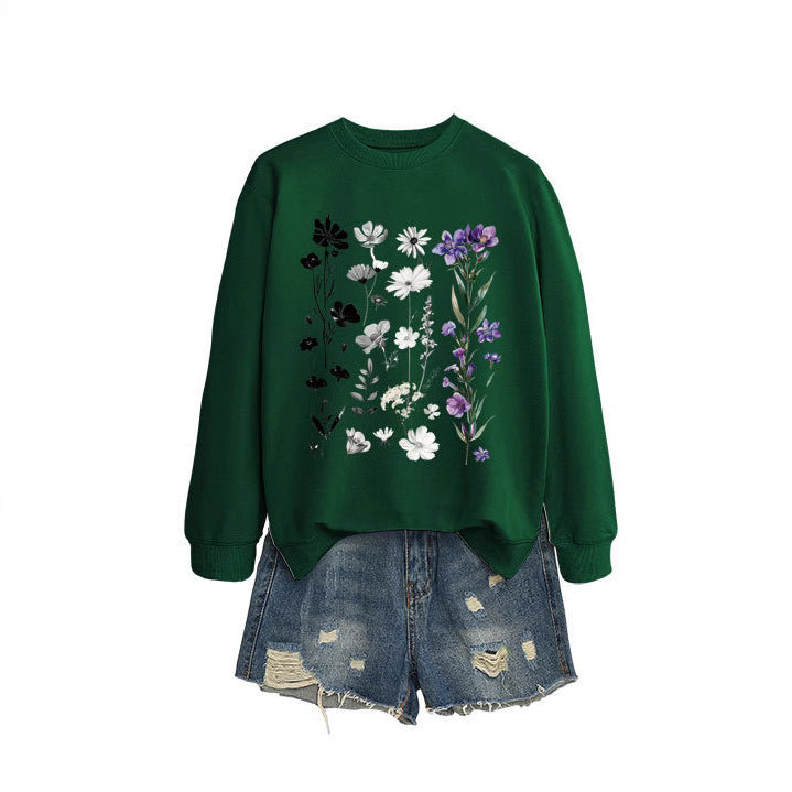 Damen Sweatshirt Florales Design Weich Eveloria
