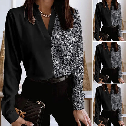 Damen Bluse Glitzernd Modern Eveloria - Eveloria
