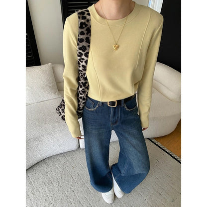 Damen Pullover Gestrickt Dekorativer Schal Beige