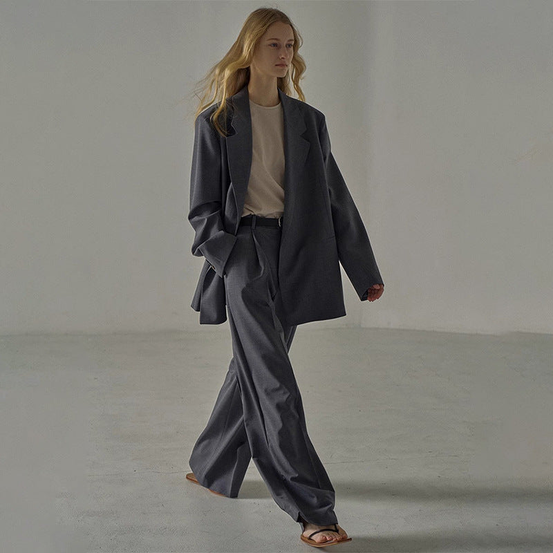 Damen Oversized Blazer Edler Schnitt Eveloria