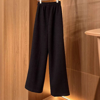 Damen Weite Stoffhose Elastischer Bund Eveloria