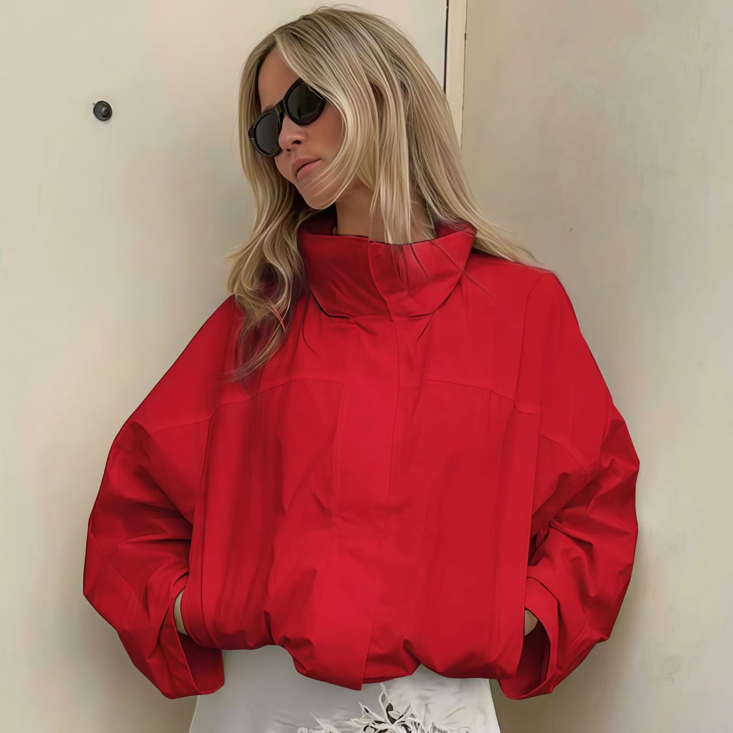 Damen Oversized-Jacke Hochkragen Innovatives Design Eveloria - Eveloria