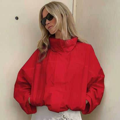 Damen Oversized-Jacke Hochkragen Innovatives Design Eveloria - Eveloria
