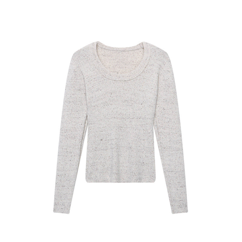 Damen Strickpullover V-Ausschnitt Rippdetails Eveloria