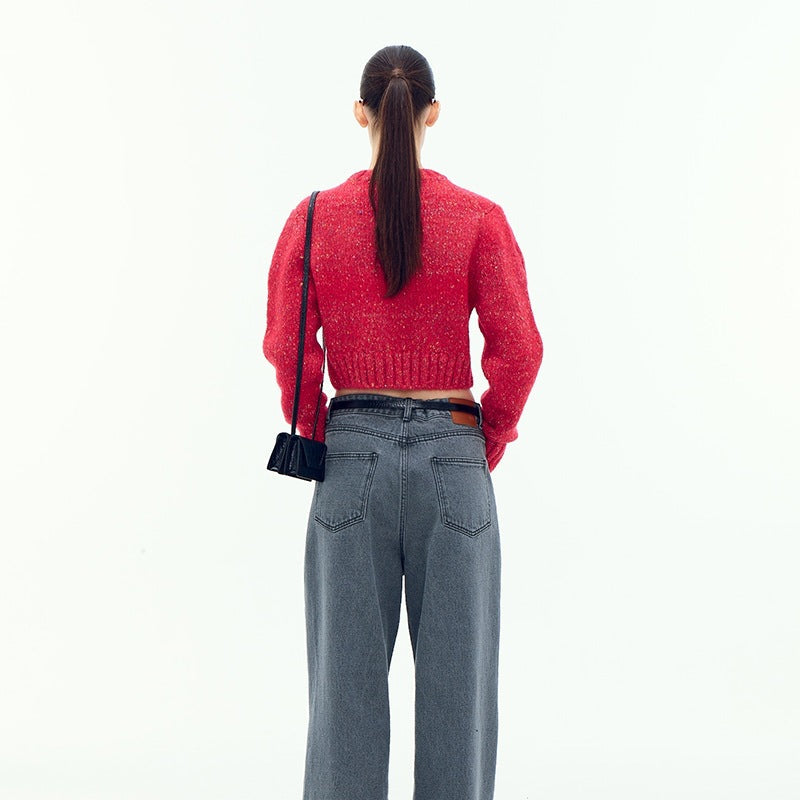 Damen Kurzpullover Eveloria Modisch Geschnitten
