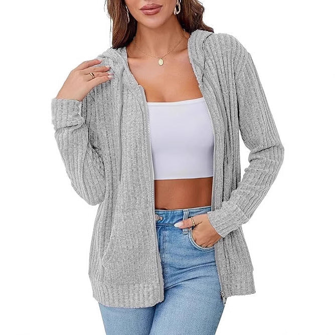 Damen Hoodie Strick Reißverschluss Eveloria - Eveloria