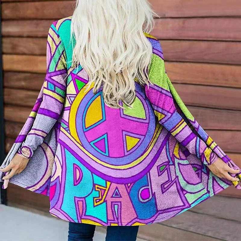 Damen Kapuzenpullover Farbenfroh Weite Passform Eveloria