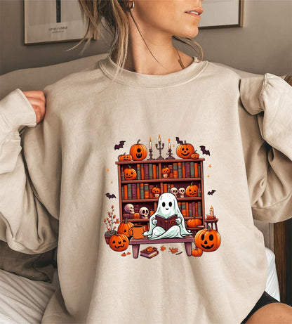 Damen Sweatshirt Herbst Grusel Puffärmel Eveloria