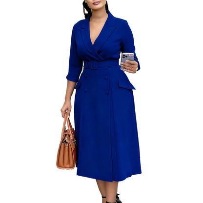 Damen Blazerkleid Tailliert Elegant Eveloria