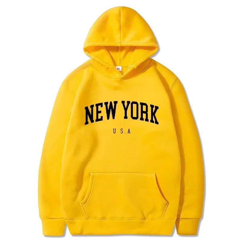 Damen Kapuzenpullover New York Print Bequem