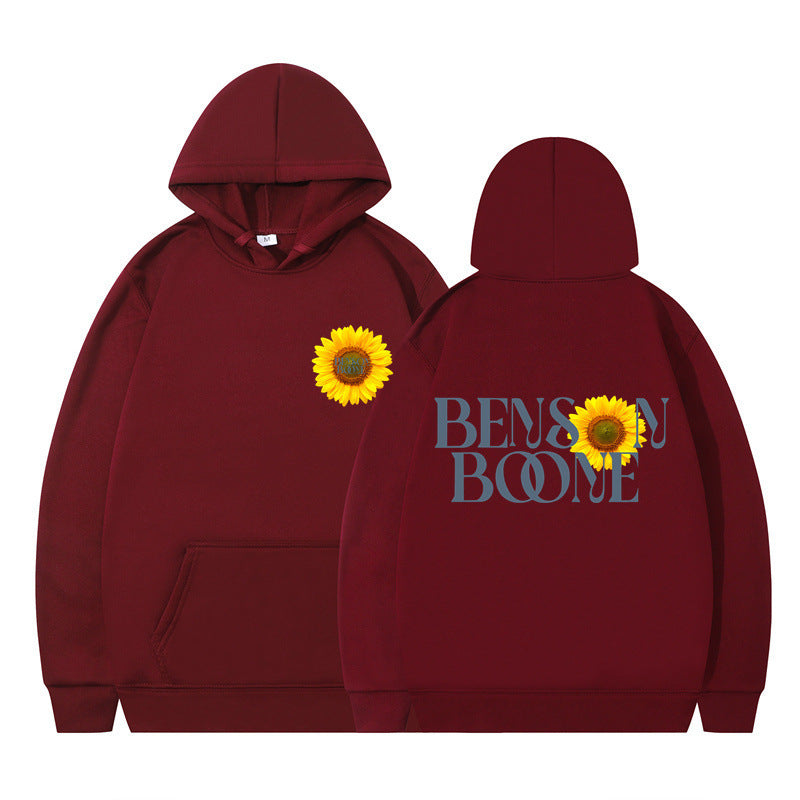 Damen Kapuzenpullover Sonnenblumenmotiv Bequem Eveloria