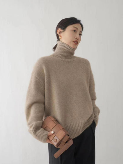 Damen Rollkragenpullover Wolle Eveloria
