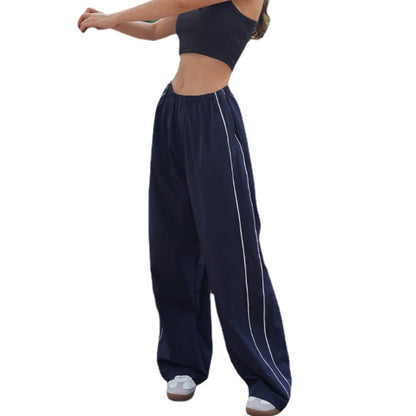 Damen Sport-Hose Weites Bein Elastischer Bund Eveloria