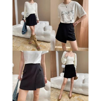 Damen Kurzrock Elegant Seitentaschen Modern Eveloria