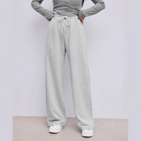 Damen Sweatpants Hoher Bund Weiter Schnitt Bequem Schwarz Eveloria - Eveloria