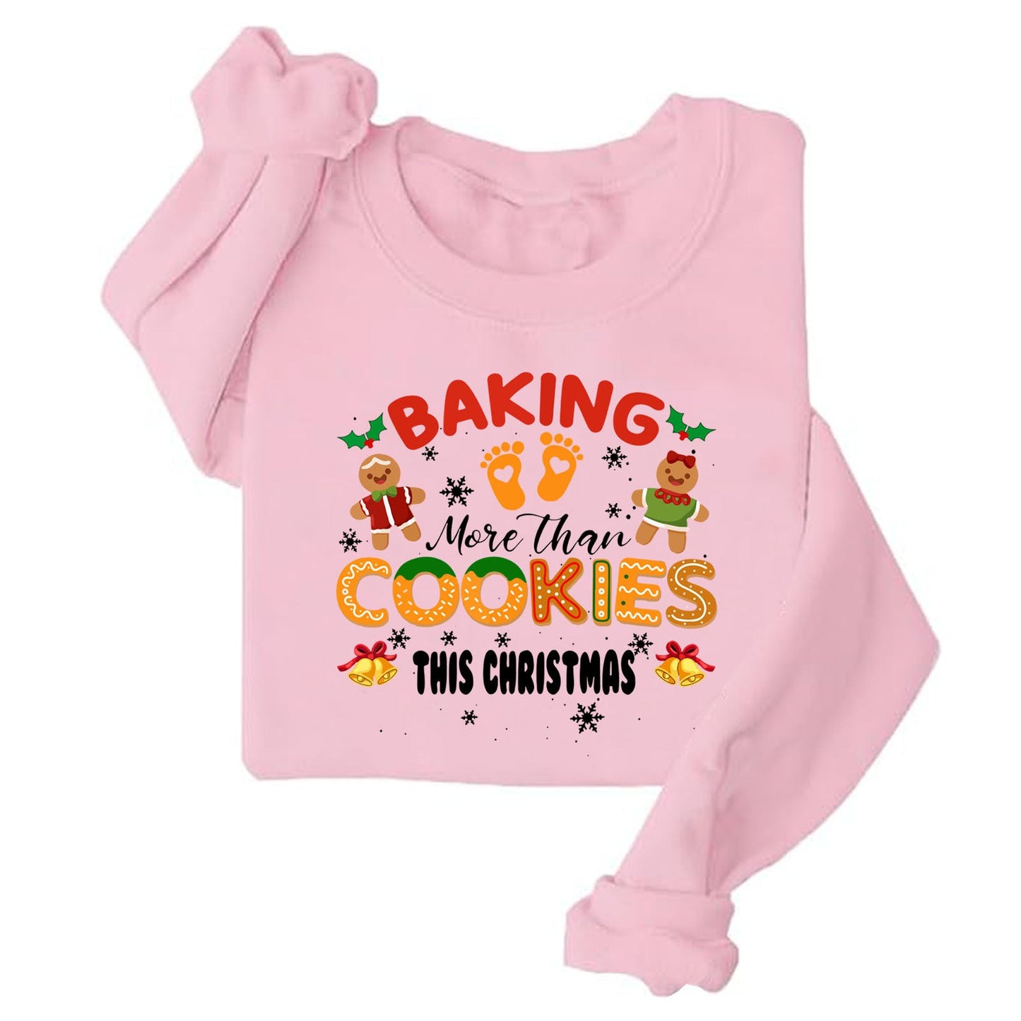 Damen Sweatshirt Weiches Fleece Weihnachtsdruck Grün