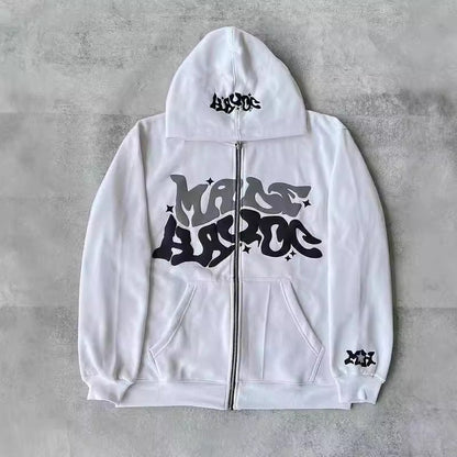Damen Kapuzenjacke Lässiger Schnitt Graffiti Print Eveloria
