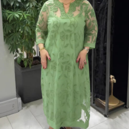 Damen Maxikleid Transparent Spitzenverzierungen Eveloria - Eveloria