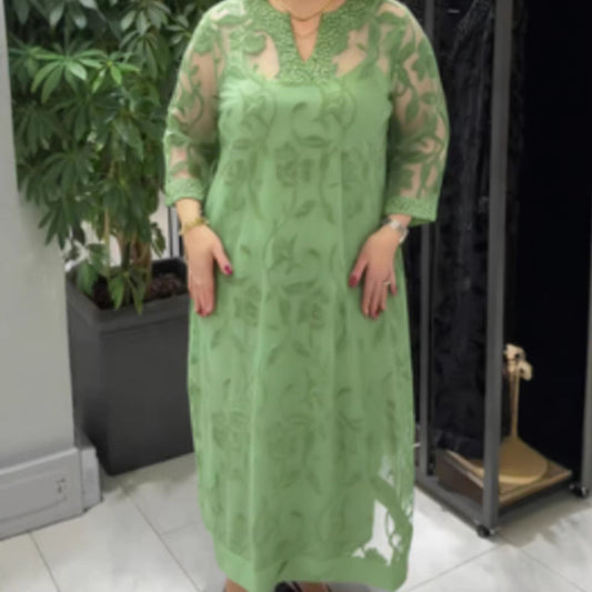 Damen Maxikleid Transparent Spitzenverzierungen Eveloria - Eveloria