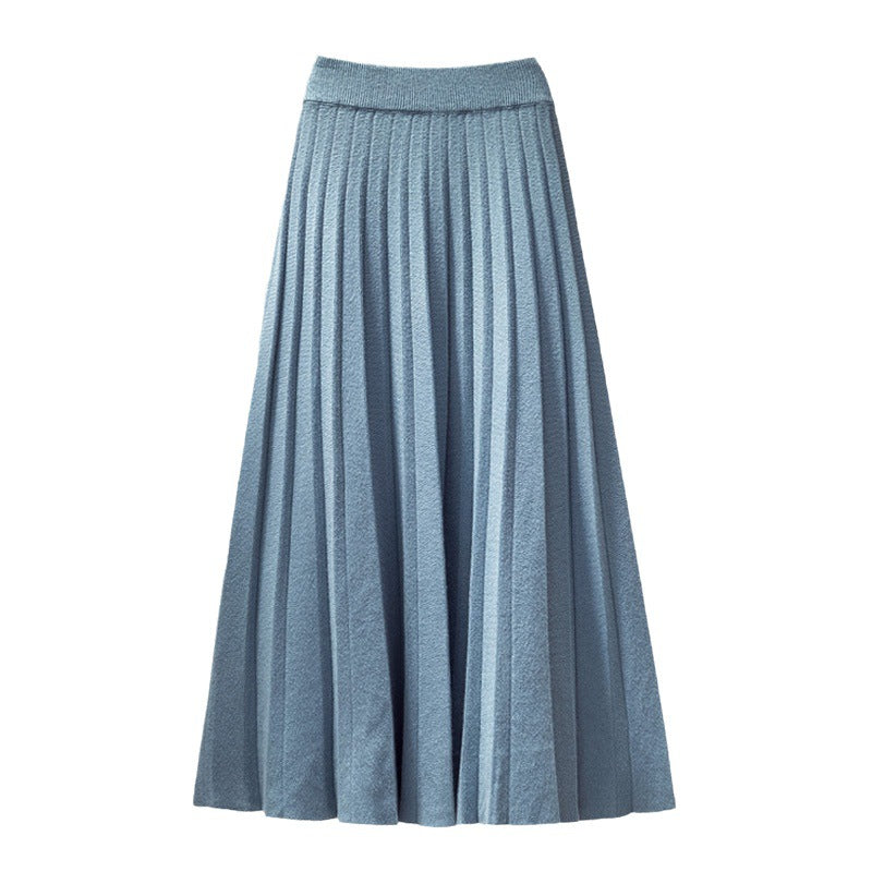Damen Maxirock Faltenstruktur Elastischer Bund Eveloria