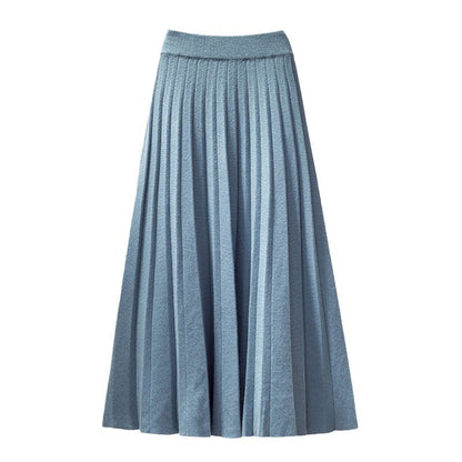 Damen Maxirock Faltenstruktur Elastischer Bund Eveloria