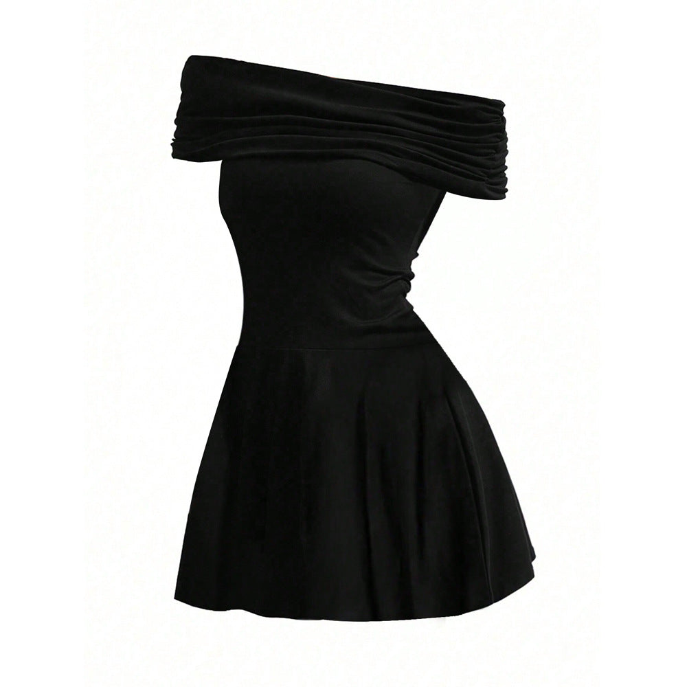 Damen Off-Shoulder Minikleid Wickeldetail Elegantes Design