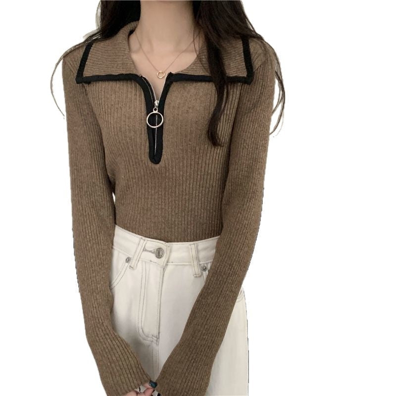 Damen Pullover Rippstruktur Modisch Eveloria
