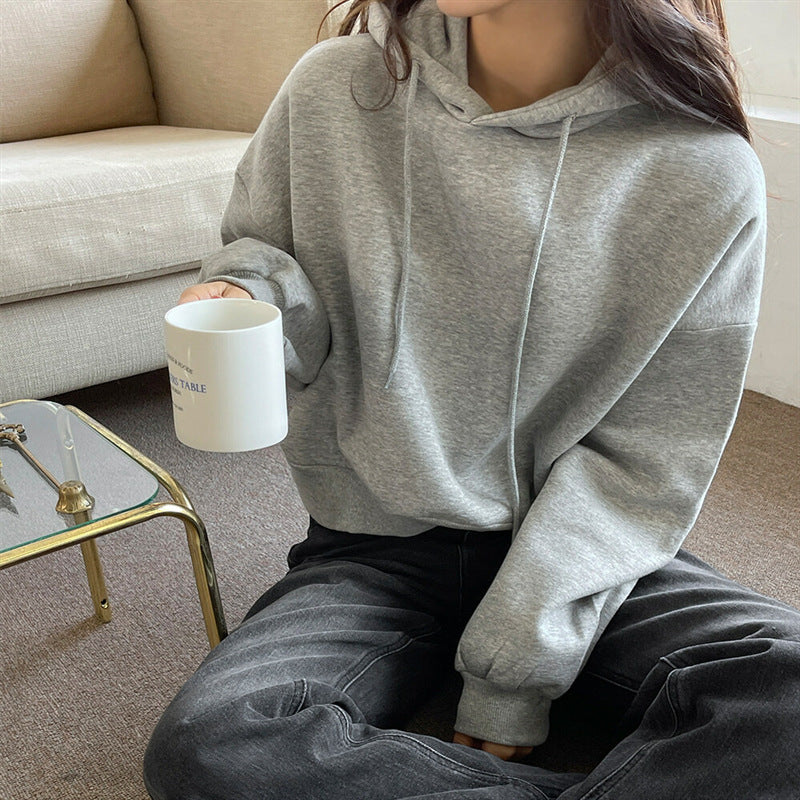 Damen Hoodie Cropped Voluminöse Ärmel Eveloria
