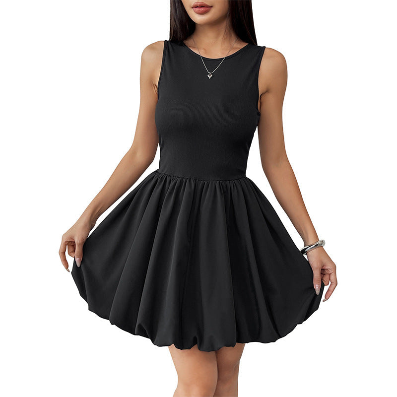 Damen Ärmelloses A-Linien Kleid Elastisch Eveloria