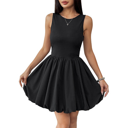 Damen Ärmelloses A-Linien Kleid Elastisch Eveloria
