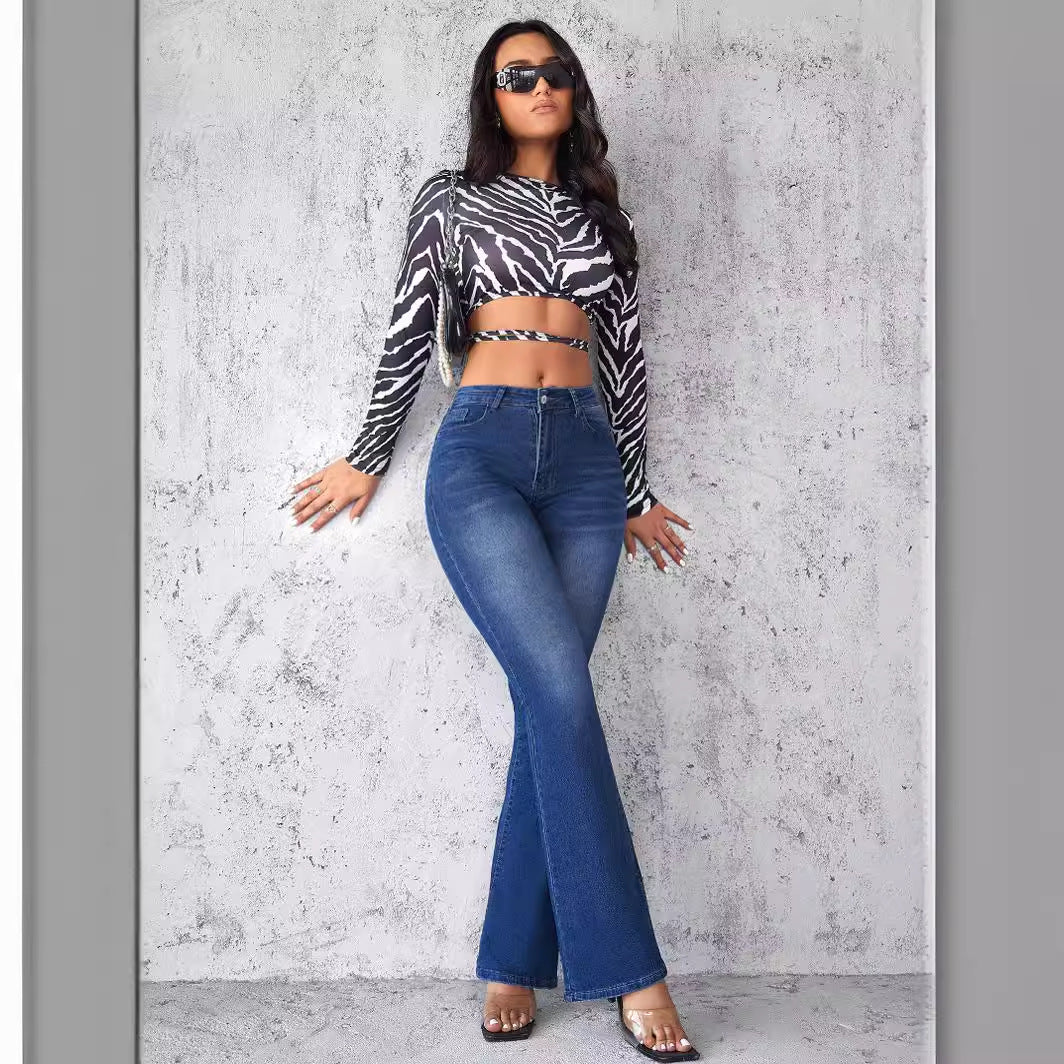 Damen Crop- Langärmlig Einzigartiges Design Eveloria