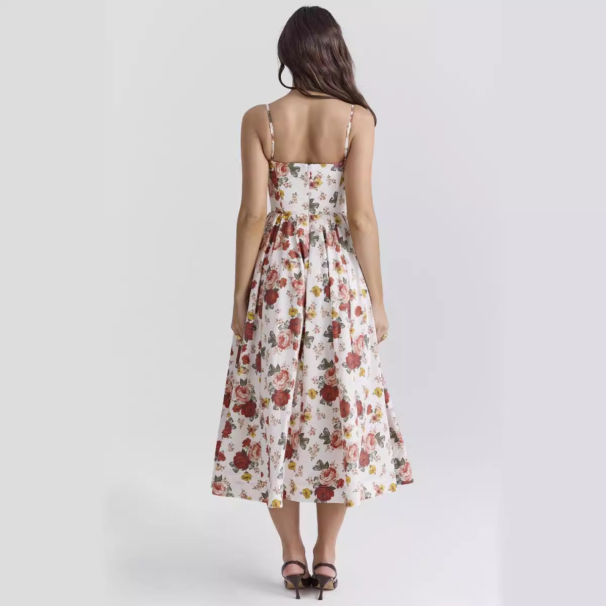 Damen Maxikleid Floralmuster Elegante Silhouette