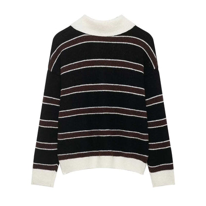 Damen Strickpullover Lässig Kragen Knopfleiste Beige