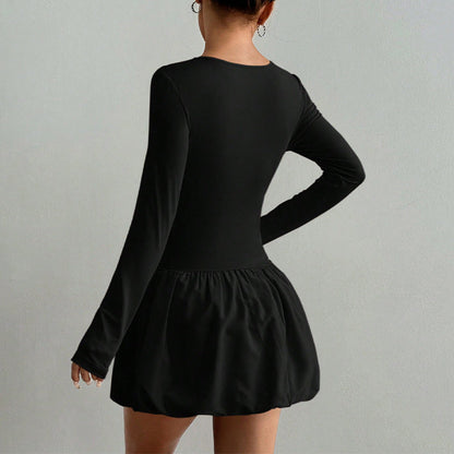 Damen Sportkleid Langarm Elastischer Bund Eveloria