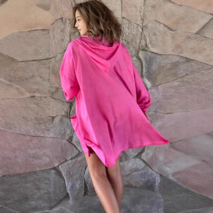 Damen Übergangsjacke mit Kapuze und Taschen Hochwertig