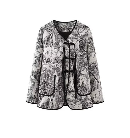 Damen Blazerjacke Quilted Landhausdruck Eveloria