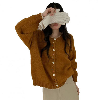 Damen Cardigan Kuschelig Bunt Leger