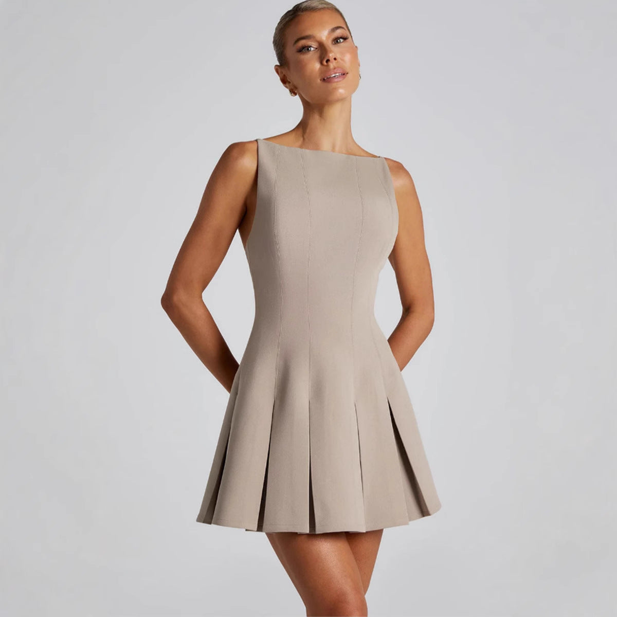 Damen Freizeitkleid Schwingrock Eleganter Schnitt Eveloria