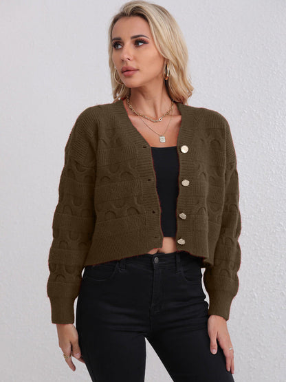 Damen Grobstrickjacke Eveloria Komfortschnitt Einzigartiges Muster