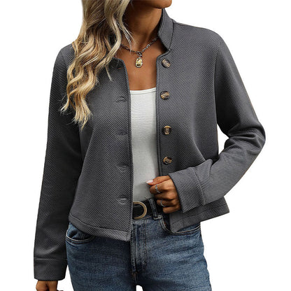 Damen Blazer Modern Knopfdetails Strukturiert Eveloria