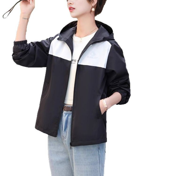 Damen Übergangsjacke Leicht Kapuzen-Design Beige