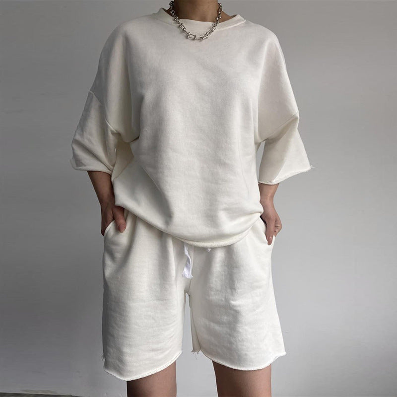 Damen Kurzarm-Oberteil und Shorts Set Eveloria