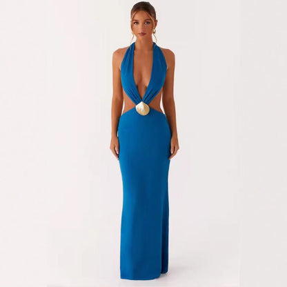 Damen Abendkleid V-Ausschnitt Cut-Out-Design Eveloria