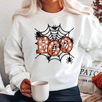 Damen Sweatshirt Halloween Spinnennetz Design Eveloria